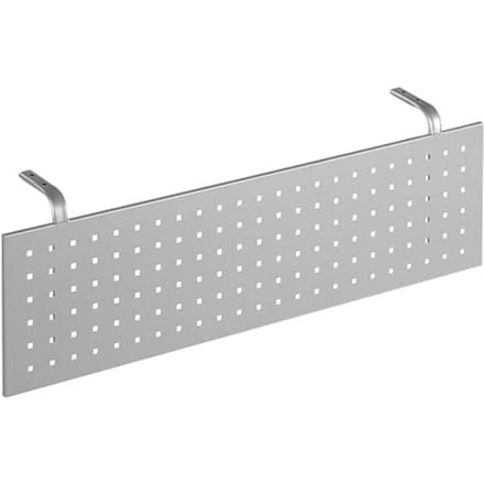 Frontpaneel bureau, voor verbindingsplaat 90°, geperforeerd paneel, aluminium zilver