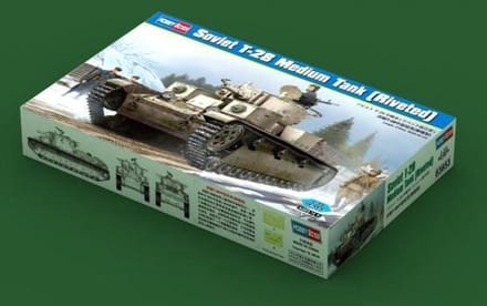 HobbyBoss 83853 T-28 Medium Tank – Gedetailleerd Militair Modelbouwpakket 1/35
