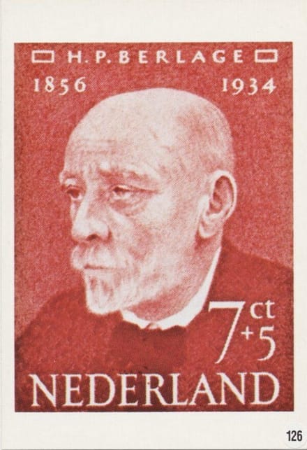 Briefkaart met afbeelding Hendrik Petrus Berlage postzegel