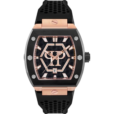 Philipp Plein The Hexagon Phantom PWPUA0124 Horloge - Siliconen - Zwart - Ø 43 mm