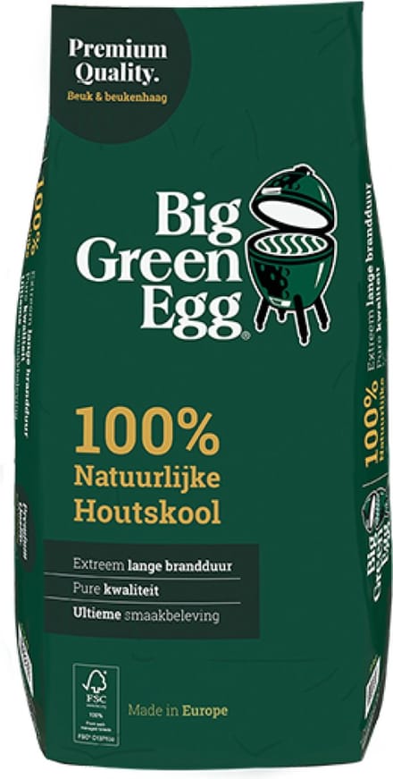 Premium natuurlijke houtskool – Big Green Egg zak 9 Kg