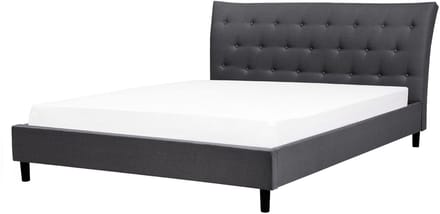 SAVERNE - Tweepersoonsbed - Donkergrijs - 160 x 200 cm - Polyester