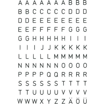 Huismerk Herma 4154 Etiket met letters A-Z 5mm Transparant