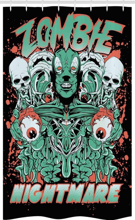 ABAKUHAUS douchegordijn – zombie-geest retro – 120x180 cm – polyester