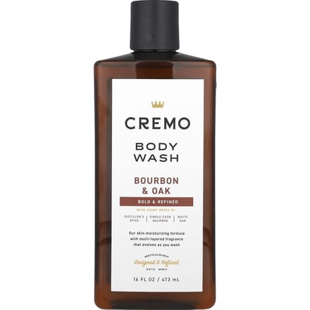 Cremo, Toutes Saisons, Gel Douche, Non. 8, Bourbon et Chêne, 16 fl oz (473ml) black