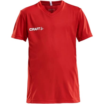 Craft Squad Jersey Solid SS Shirt Junior Sportshirt - Maat 122  - Unisex - rood/wit Maat 122/128