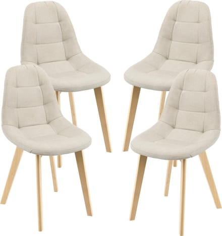 Eetkamerstoel Kopparberg 86x53x47 cm set van 4 beige
