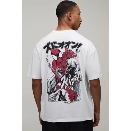 Oversized Spider-Man Licentie Print T-shirt | White | Size XS