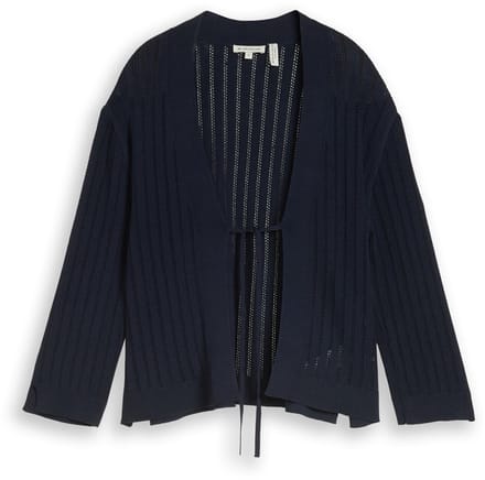 Tom Tailor - Vest met strikdetail - Maat M - sky captain blue