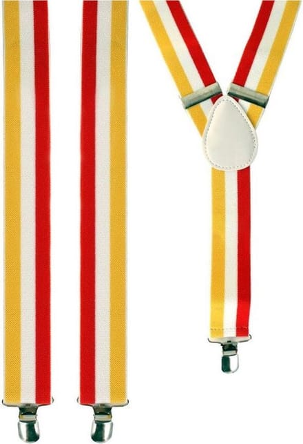 Bretels Rood - wit - geel oeteldonk 1 set