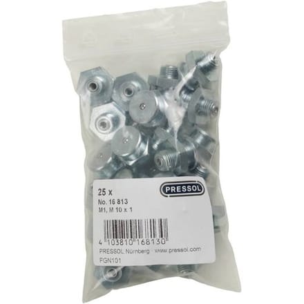 Pressol Vlaksmeernippel M1-KØ 16, M 10 x 1-VZ 25 stuk(s)