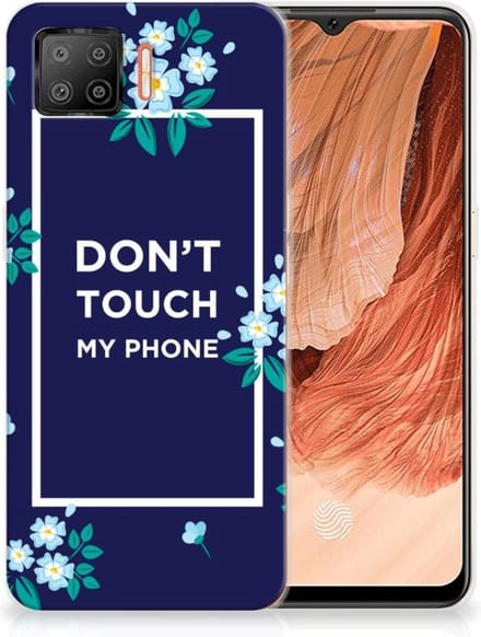 OPPO A73 4G Silicone-hoesje Flowers Blue DTMP