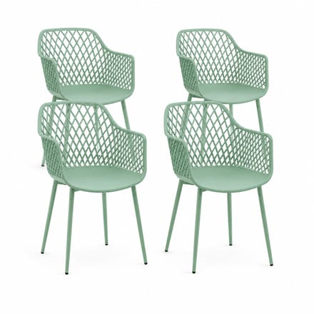 DS4U - - Niall tuinstoel - Set van 4 - Groen - Kunststof - Kuipstoel