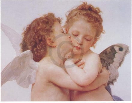 Kunstdruk William Bouguereau - The first Kiss 50x40cm