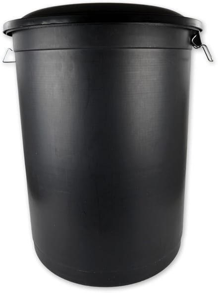 Afvalemmer met deksel 100 liter geschikt voor buiten zwart
