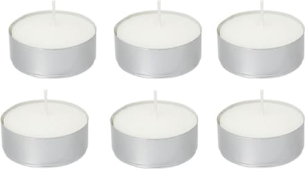 Cactula Maxi Waxinelichtjes – 36 Stuks – 8 Uur Brandtijd – Wit – Zilveren Cup – Groot Formaat