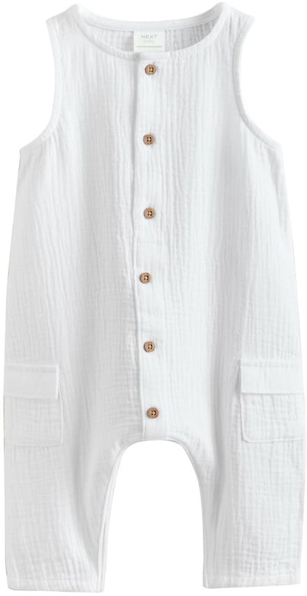 Next - Pasgeboren unisex - Geweven babyjumpsuit - Wit