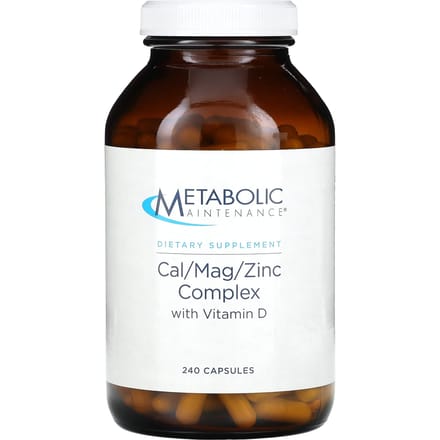 Metabolic Maintenance, Complexe Cal/Mag/Zinc avec Vitamine D, 240 capsules