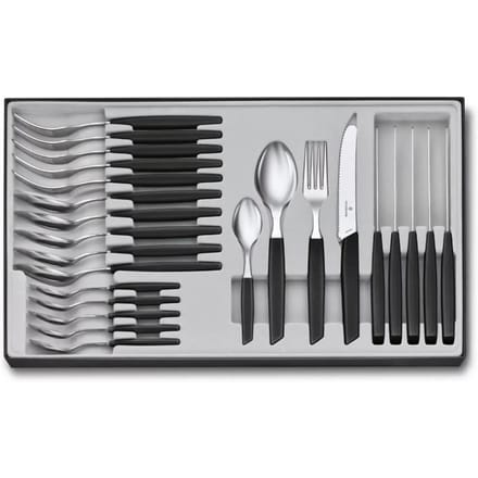 Victorinox Bestekset Swiss Modern - 24-delig - Zwart - RVS/PP - Doos
