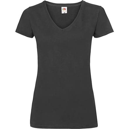 Dames-T-shirt met V-hals Fruit of the Loom Valueweight