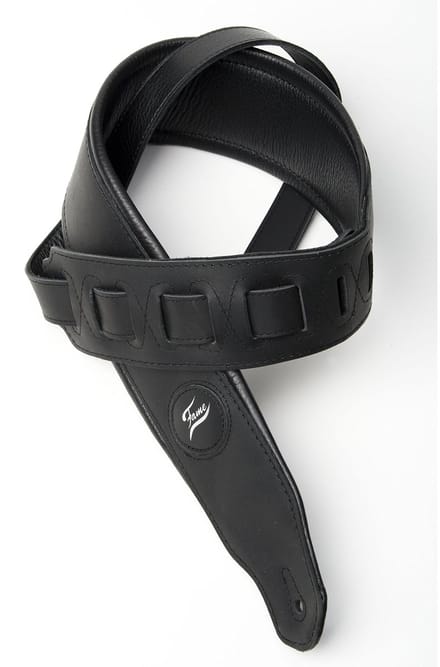Fame Gitarrengurt 653 black Leather - Basgitaarband