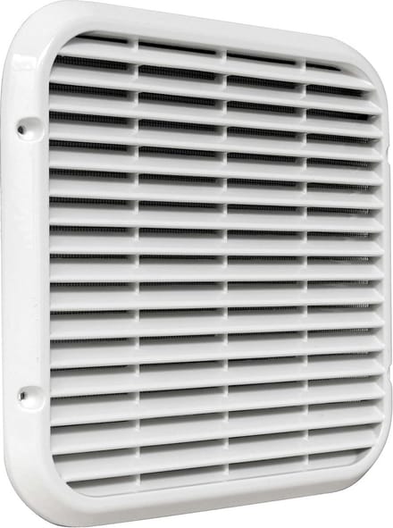 Wit Aluminium Overlappend Ventilatierooster 220x220 mm voor Buiten Ventilatie