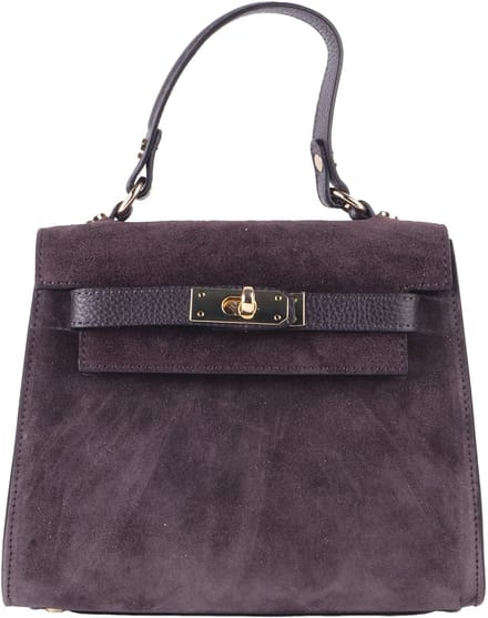 Giuliano lederen handtas Melisa - Suede - Made in Italy - Koffie