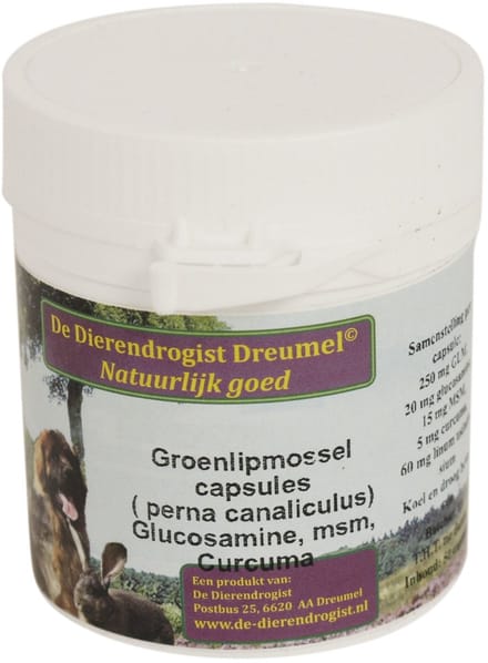 Dierendrogist Groenlipmossel Glucosamine - Voedingssupplement Gewrichten - 50 Capsules