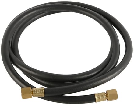 Dailygoods- Gasslang 2 Meter - Gasslang voor Gasflessen - Lasluchtslang - Flexibele Constructie - Zwart - Geschikt voor Lassen - Luchtslang