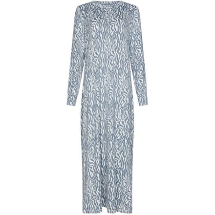 Pastunette - Blue Mirage - Lang Nachthemd - Blauw - Fleece - Maat 50