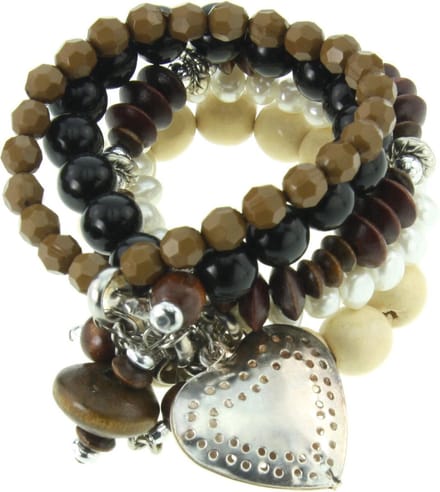 Behave - Kralenarmband met bedels - romantisch - boho chic - 16,5 cm