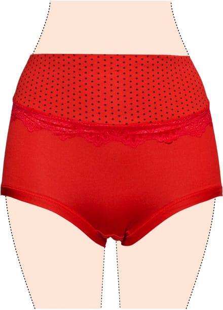 Damesslips - 4 slips met stipjes - 4 kleuren - Maat XL