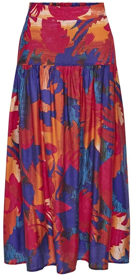 Only Celia Flowy Midi Rok Veelkleurig M Vrouw