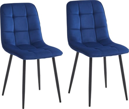 Colenis - Ela Eetkamerstoel - Set Van 2 - Blauw - Velvet - Design