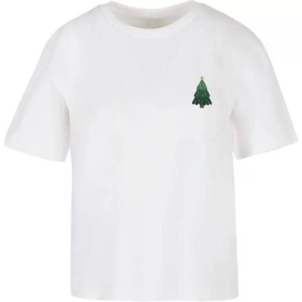 Dames-T-shirt Merchcode Christmas Holly Jolly Mood