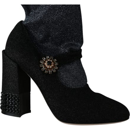 Dolce & Gabbana Dames zwart Crystal Mary Janes Booties Schoenen