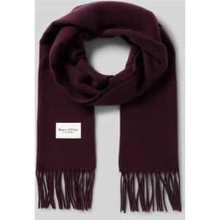 Marc O Polo Sjaal Scarf Woven Wool Long Fringes Een maat Set van 1