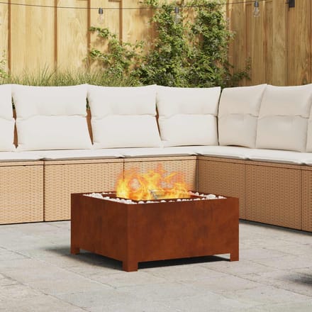vidaXL - Vuurkom - Roestig - 60 - x - 60 - x - 30 - cm - weervast - staal