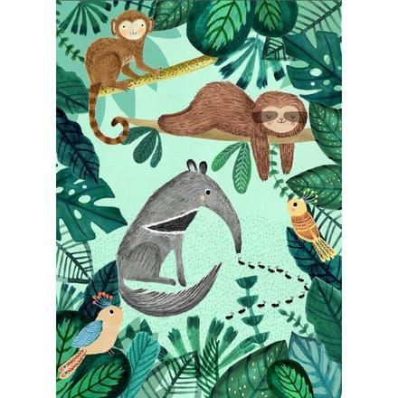 Petit Monkey poster Anteater and Sloth 50 x 70 cm