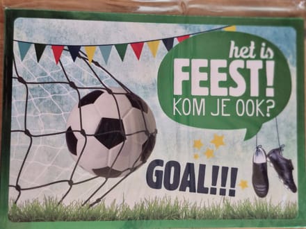 uitnodigingskaarten, ansicht, voetbal, 5 stuks