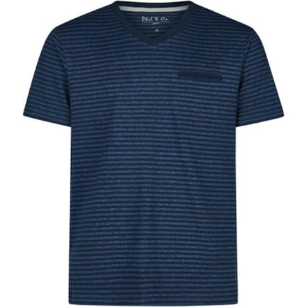 Phil & Co Heren pyjamashirt korte mouw donker/ gestreept