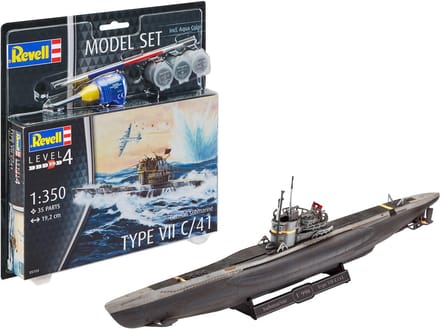 Revell Modelbouwpakket Militaire voertuigen - 65154 German Submarine Type VII C/41 - Model Set Plastic - 1:350 - Modelbouw
