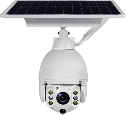 Zonnecamera Buiten - Beveiligingscamera WiFi - Huisbewaking - PTZ Rotatie - 1080P HD - Wit