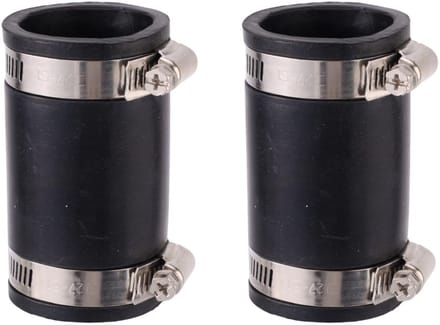 BRENZOOS- PVC-Koppeling 2 Stuks - Flexibele Koppeling - Rubber Condensaatpijp-Koppeling - RVS Slangband - Lekbestendig - 4,1cm Binnendiameter - Pijpkoppeling