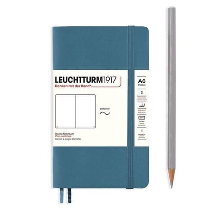 Leuchtturm1917 A6 Pocket Notitieboek Blanco Softcover Stone Blue - Notebook - 4004117610905
