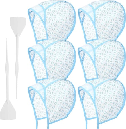 Set van 6 Verstelbare Hoedjes voor Haarverf, Kleuraccenten, Haarverfaccessoires voor Thuis en Salongebruik, Haarstyling Tools