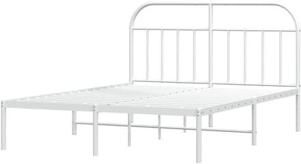 Metalen Bedframe - Ledikant Hoofdbord - Slaapkamer Inrichten - Robuuste Stalen Constructie - 183 x 213 cm - Wit