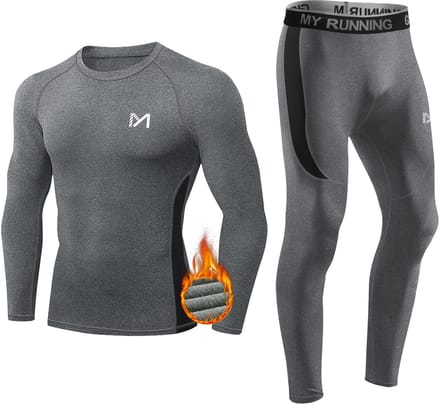 MEETHOO Thermo kleding set voor mannen en vrouwen - Thermo-ondergoed Heren Set -Grijs-M