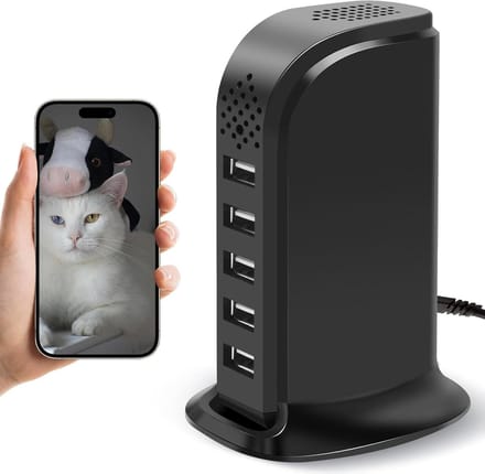Mini Wifi Camera - Beveiligingscamera Huisdiermonitor - Thuisbewaking - Bewegingsdetectie Meldingen - 41x41x105 mm - Zwart