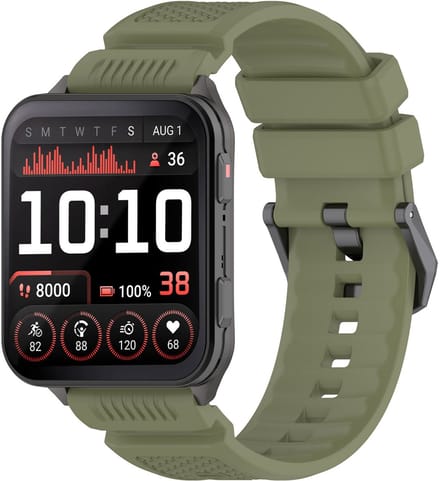Strap-it Siliconen bandje met gespsluiting - geschikt voor de Garmin Venu X1 (legergroen)